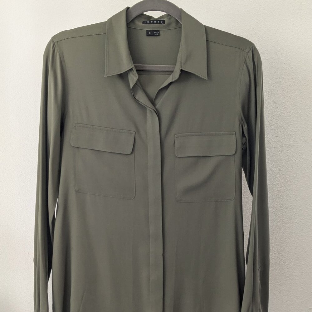 Green Theory silk button-up size S